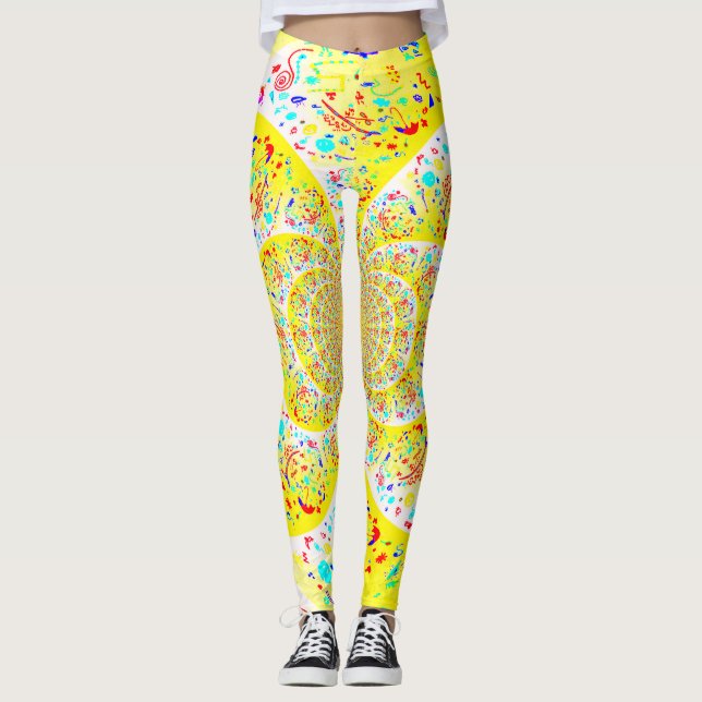 Leggings Jaune spirale (Devant)