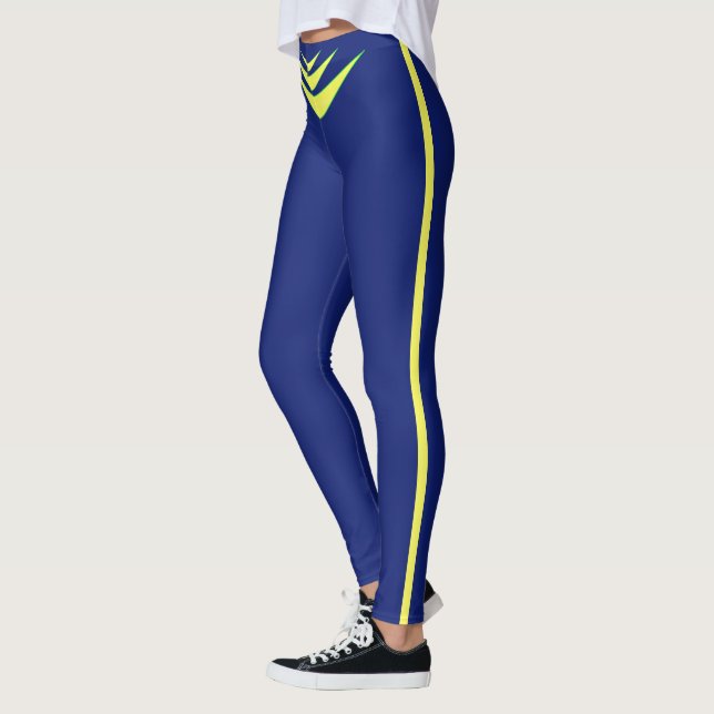 Leggings Jaune Triple Boomerang sur Royal Blue (Gauche)