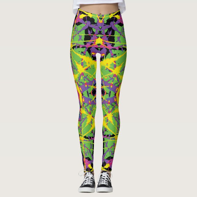 Leggings Jaune violet vert (Devant)