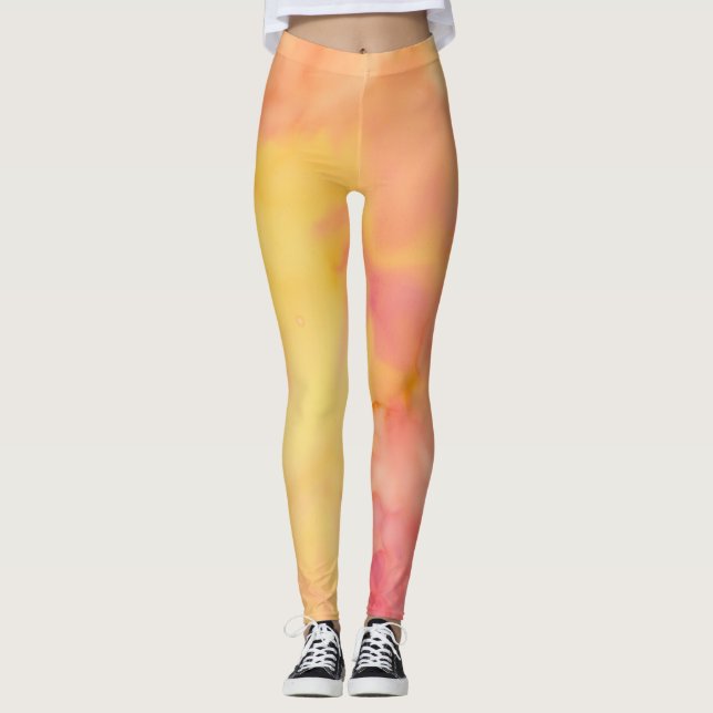Leggings Jaunes à travers rose (Devant)