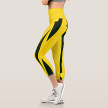 Leggings Jaunes Avec Grilles Noires Vives