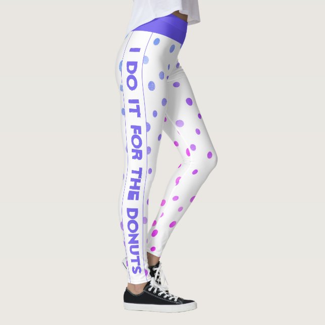 Leggings Je le fais pour les beignets blancs avec des point (Droite)