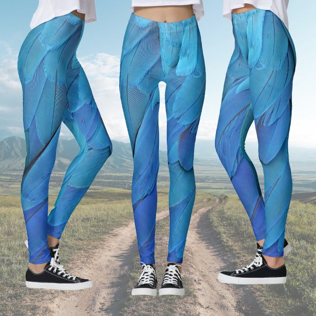 Leggings Je suis bleu - Plumes Macaw (Créateur téléchargé)