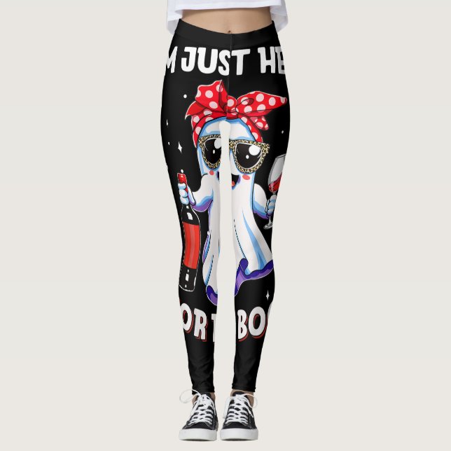 Leggings Je Suis Ici, Boos Halloween Funny Femmes Fantômes  (Devant)