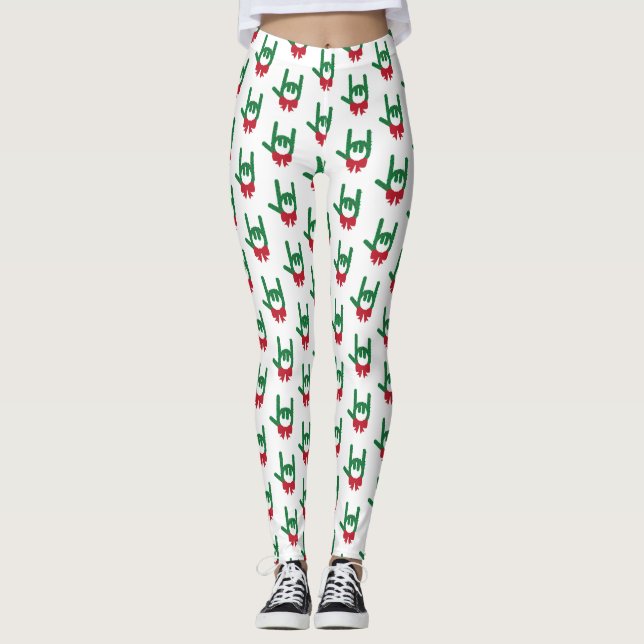 Leggings Je t'aime la couronne de Noël (Devant)