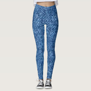 leggings Jeans Blue Red florat modern black chic