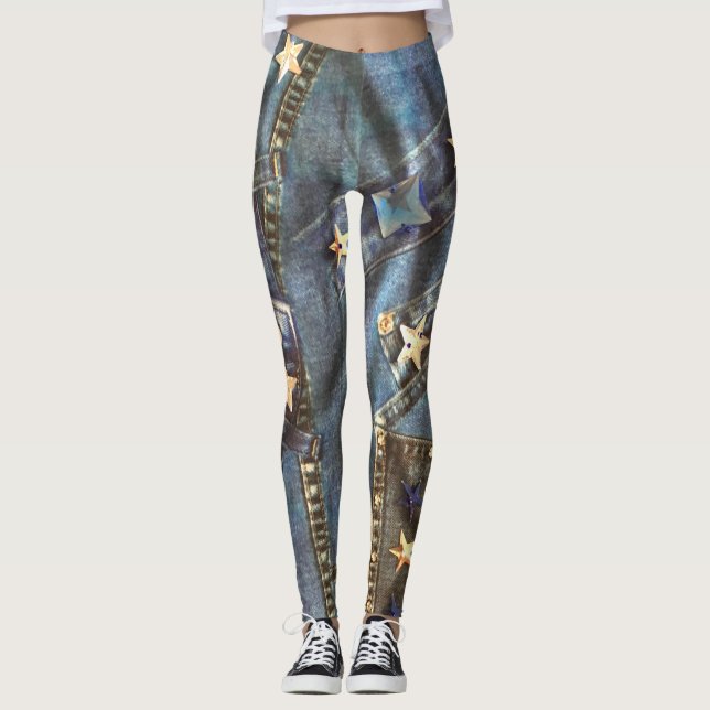 Leggings Jeans d'étoile (Devant)