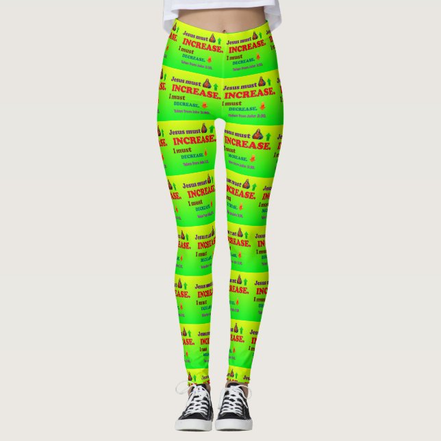 Leggings Jésus doit augmenter ! Je dois diminuer ! (Devant)
