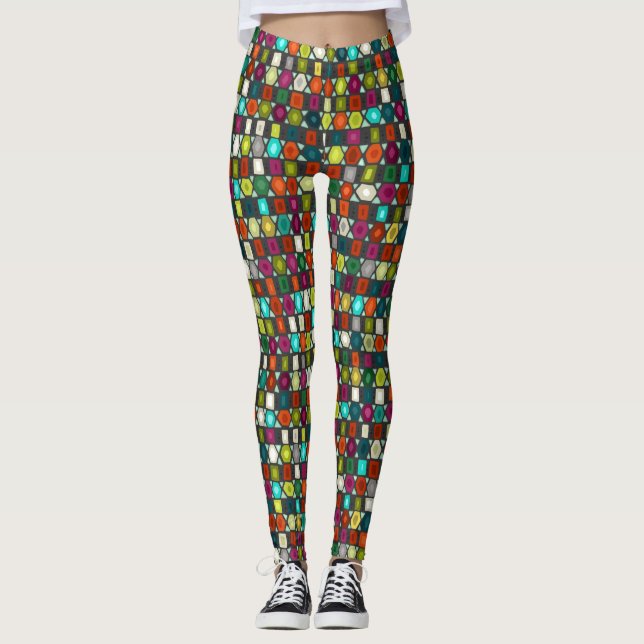 Leggings jet à bande hexadécimale (Devant)