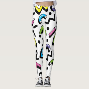 Leggings Jeu géométrique : Motif de formes de Doodles
