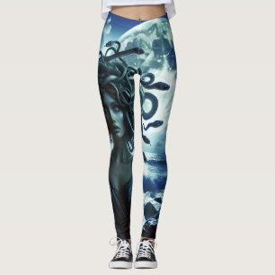Leggings Jeune jolie méduse par la lune et l'océan