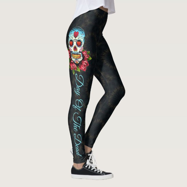 Leggings JEUNES du crâne de sucre Jour des pantalons de yog (Droite)