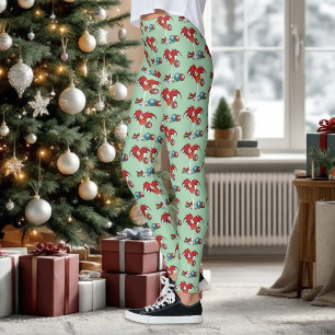 Leggings Joie de Noël Fête Rouge Cocktail Dragon de Fête