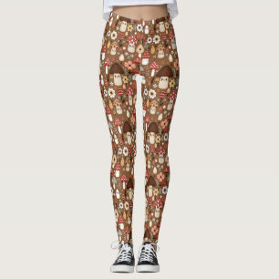 Leggings Joli Cottage Core Champignons et Fleurs