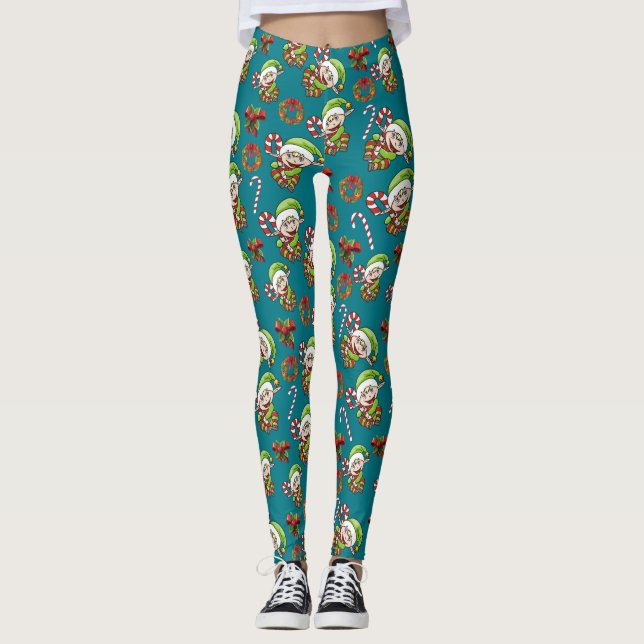 Leggings Joli elfe de vacances avec des dessins décoratifs  (Devant)
