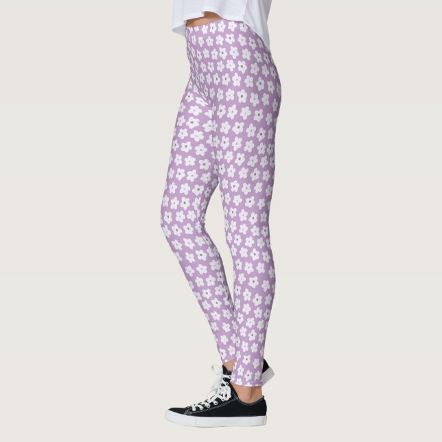 Leggings Joli Joli Pastel Motif à fleurs violettes (Gauche)