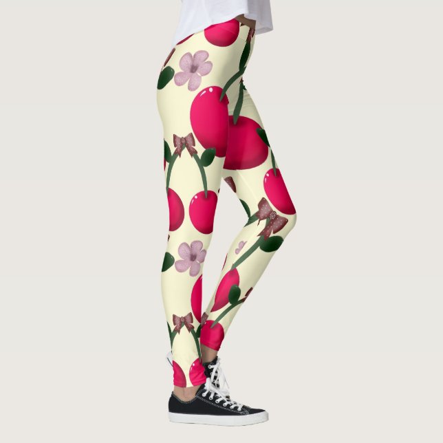 Leggings Joli motif de cerise rouge (Droite)