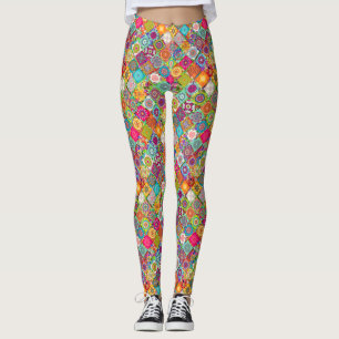 Leggings Joli motif décoratif coloré et transparent