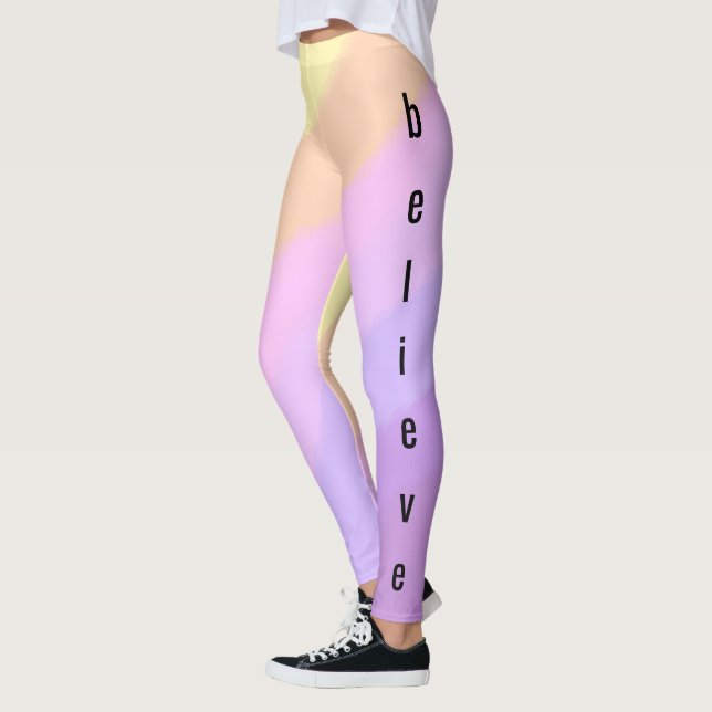 Leggings joli néon clair brushstrokies unicorne couleurs (Gauche)