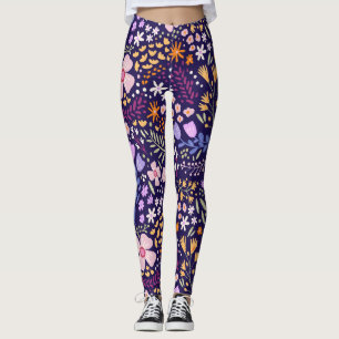 Leggings Joli nom personnalisé floral aquarelle fleuri prin