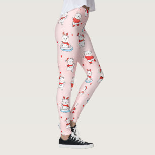 Leggings Joli Ours polaire de Noël Motif sans couture