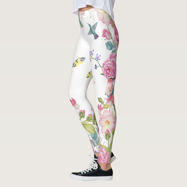 Leggings joli papillon d'été fleurs fleurs pantalon de yoga (Gauche)