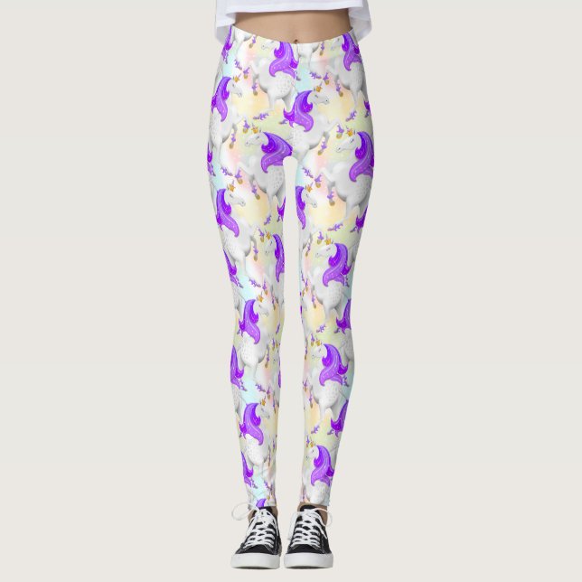 Leggings Joli Pastel Princess Unicorn avec des chaussures e (Devant)