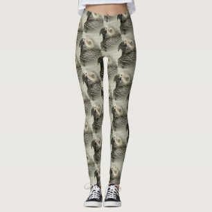 Leggings Joli perroquet gris du Congo