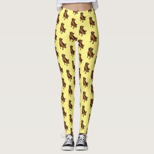 Leggings Joli petit chien Chihuahua brun Pale Yellow