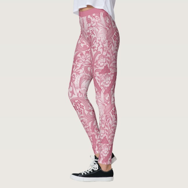 Leggings Joli rose Abstrait design Floral Motif Yoga (Gauche)