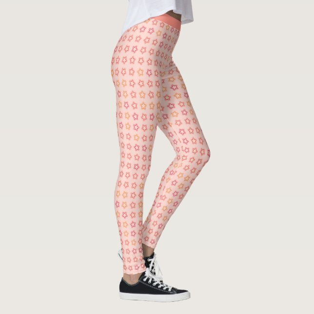 Leggings Joli rose Coral Stars Motif tendance (Droite)