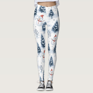 Leggings Joli Snowman Et Snowy Trees
