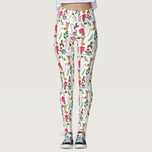 Leggings Joli Sucre de canne d'aquarelle Noël Motif