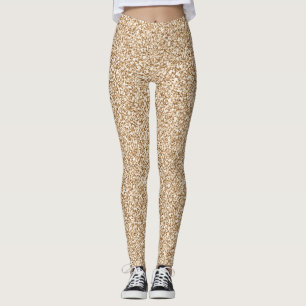 Leggings Joli Tan Glittery Look