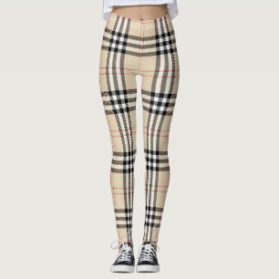 Leggings Joli Tartan Plaid Beige