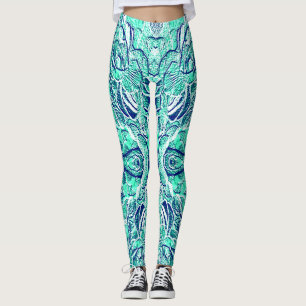 Leggings Joli texturé sarcelle "Ratti_Creative_Arts" 