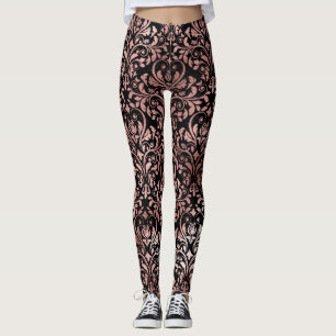 Leggings Jolie Rose Rose Or Damas Noir
