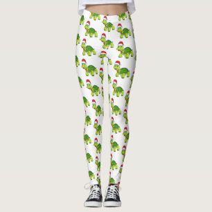 Leggings Jolie tortue en chapeau de Père Noël