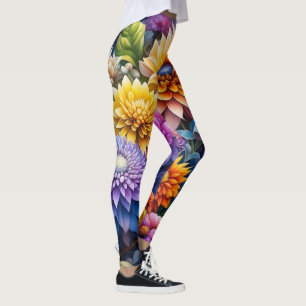 Leggings Jolies Fleurs D'Art Ai Colorées