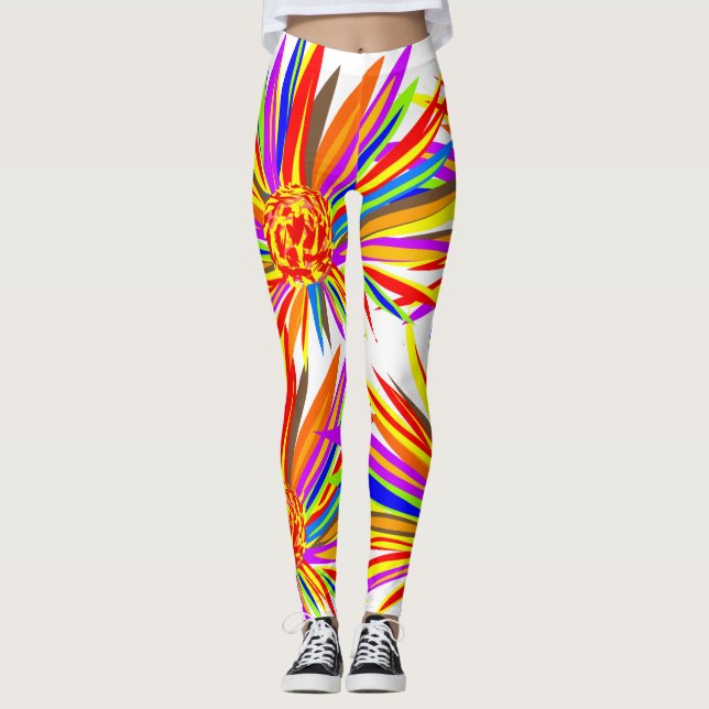 Leggings Jolies légendes de fleurs tropicales (Devant)