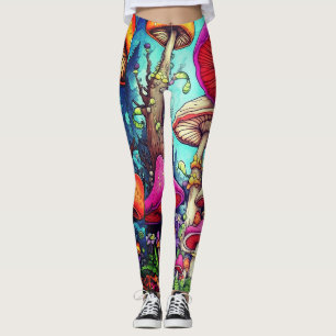 Leggings Jolis champignons colorés sur moderne personnalisé