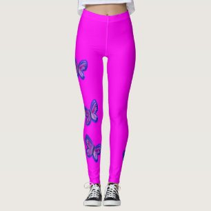 Leggings Jolis papillons sur rose vif