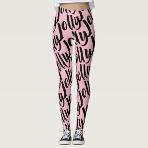 Leggings Jolly répéter motif sur calligraphie rose