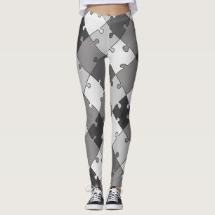Leggings Jouer Diagonal Jigsaw Puzzle Gris Tones