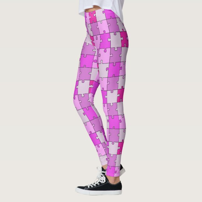 Leggings Jouer Jigsaw Puzzle tons rose (Gauche)