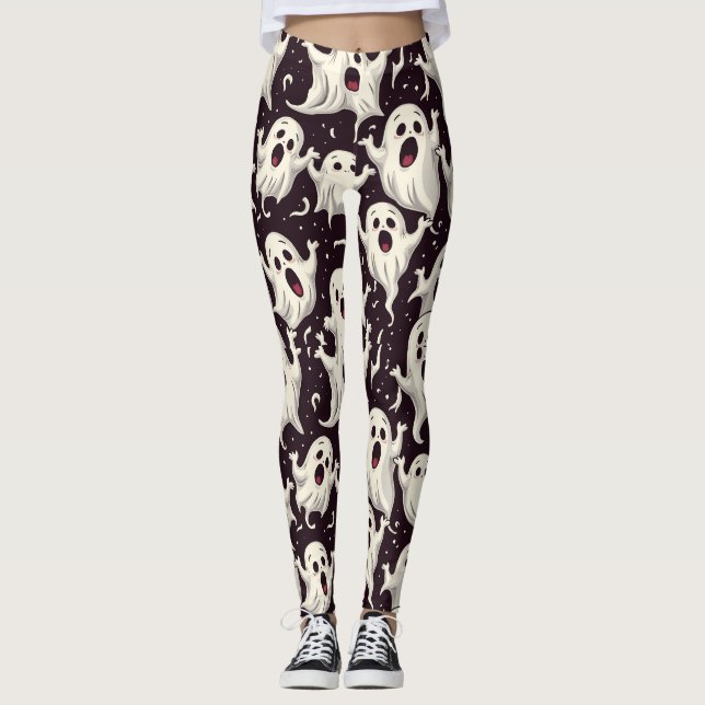Leggings Jouer Motif fantôme d'horreur pour la nuit d'Hallo (Devant)