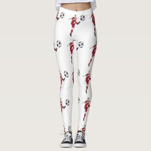Leggings Joueur de football rétro frappant le ballon en vol