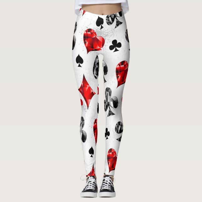 Leggings Joueur de poker Joueur de cartes de jouer costumes (Devant)
