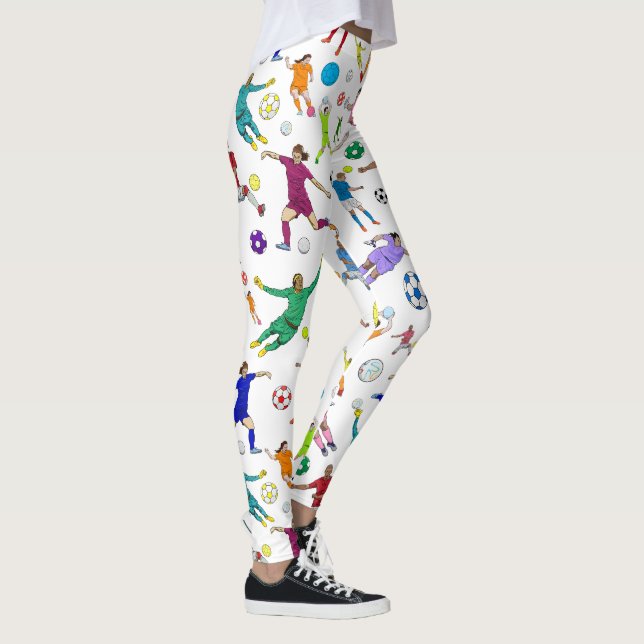 Leggings Joueurs de football coloré Motif (Droite)