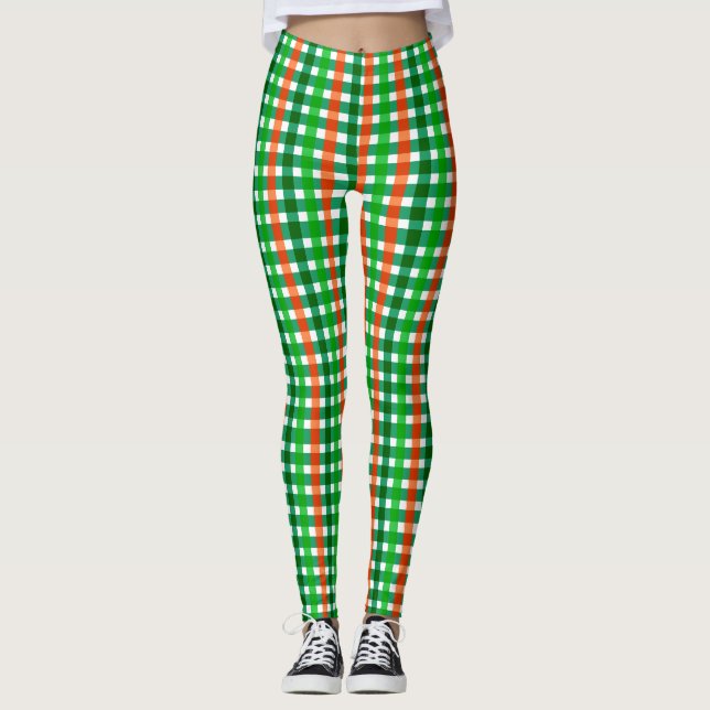 Leggings Jour de la Saint Patrick de Motif vert orange irla (Devant)